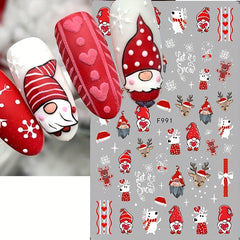 Christmas Nail Art Stickers Santa Elk Snowman