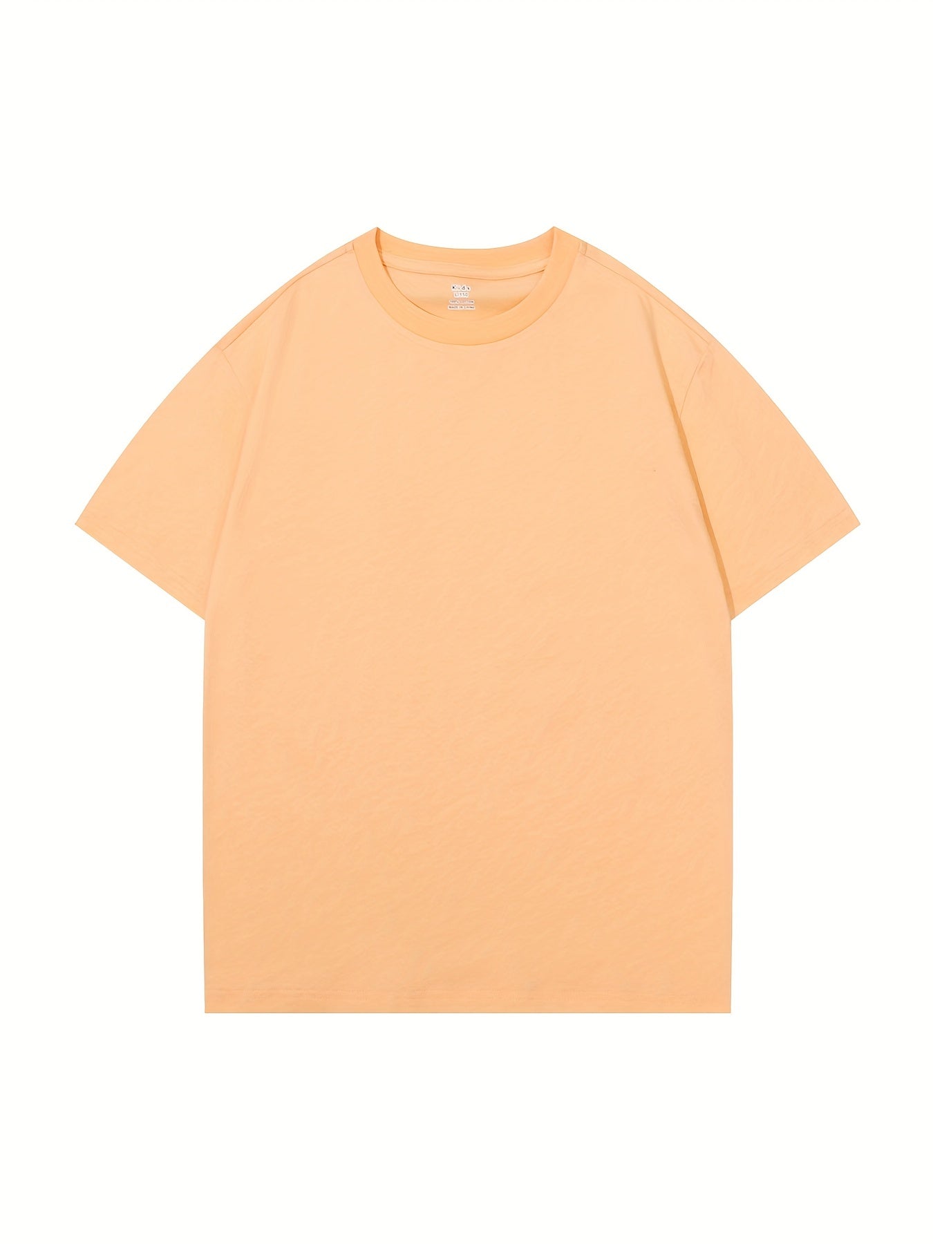 Boys Plain Cotton T Shirt Crew Neck Short Sleeve Top Summer