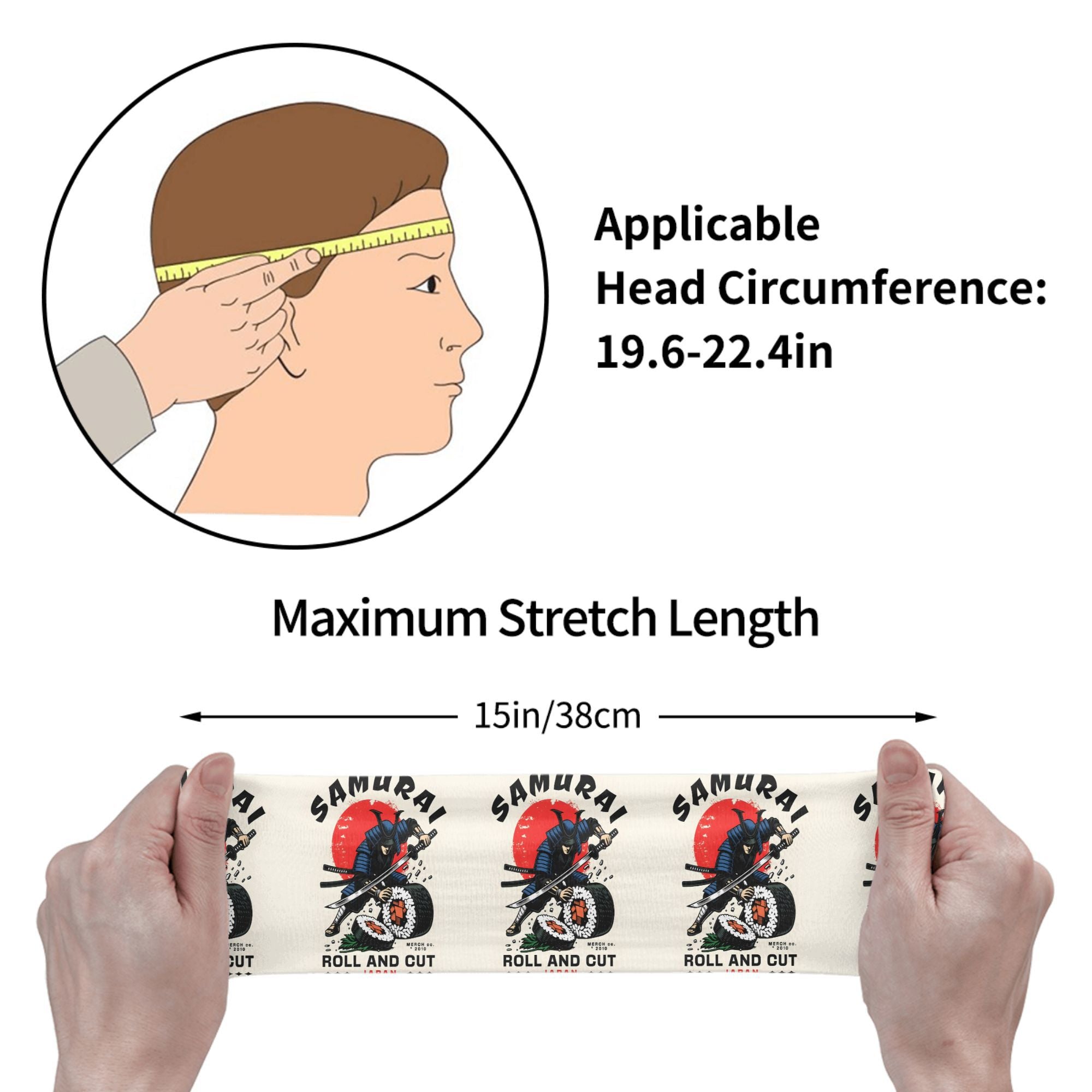 Japanese Style Unisex Sports Headband Sweat Wicking Stretchy Breathable