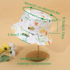Double sided Honeycomb Print Casual Bucket Hat Unisex