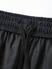 Men's Quick Dry Stretch Shorts with Zipper Pockets & Drawstring