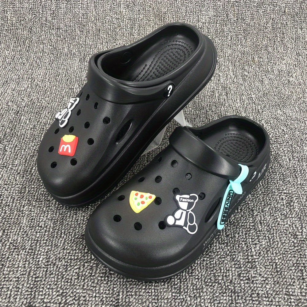 Women's Platform Cartoon Bear Garden Clogs Hollow Out Sandals