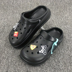 Women's Platform Cartoon Bear Garden Clogs Hollow Out Sandals