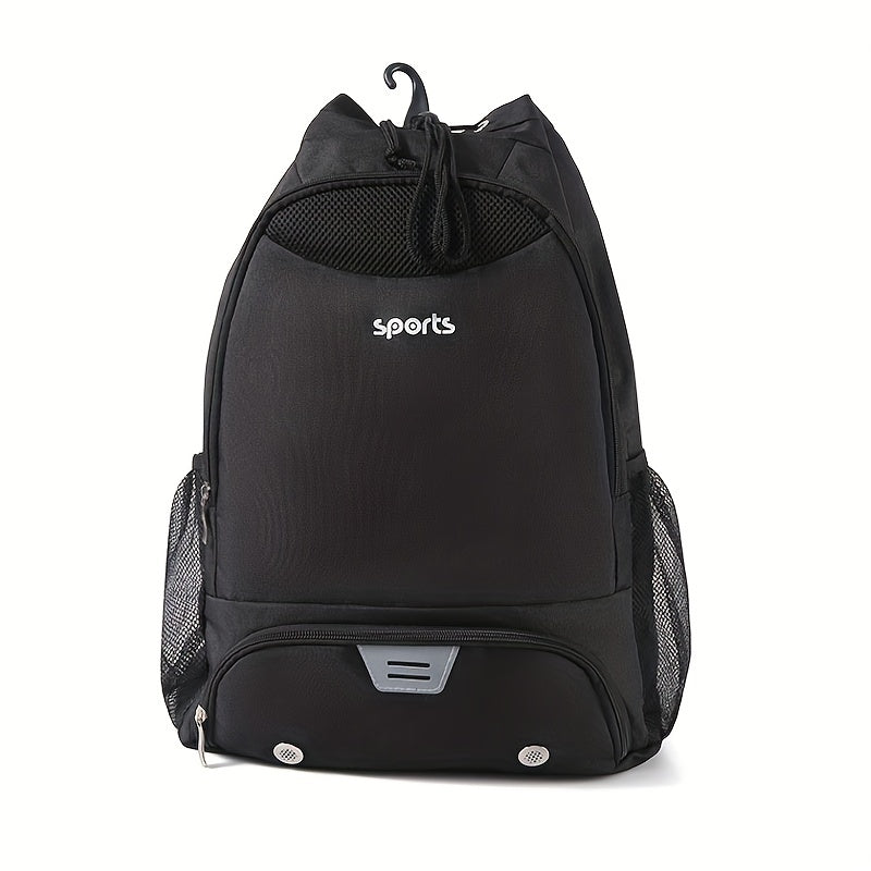 Sports Drawstring Backpack with Wet/Dry Compartments Shoe Storage
