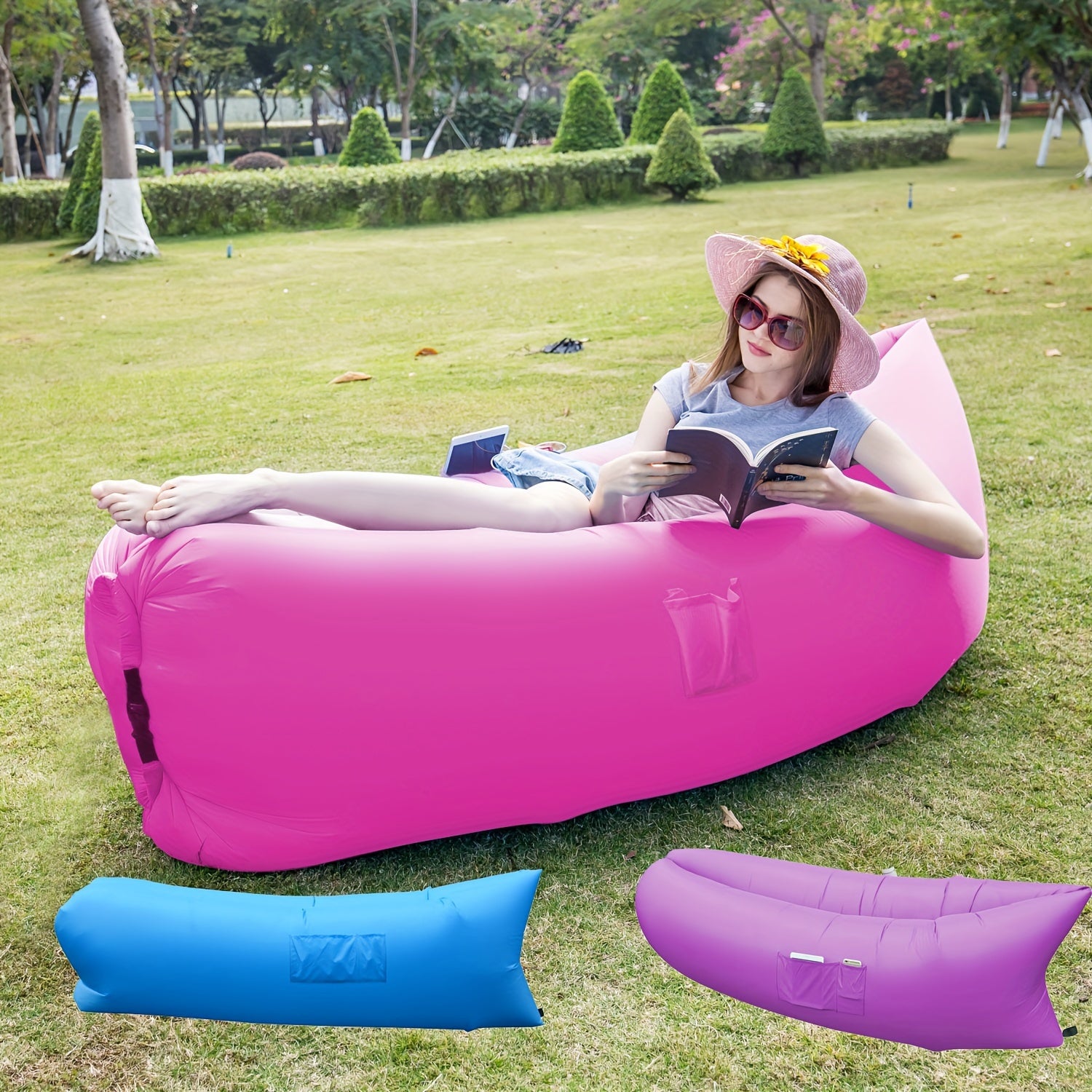 Inflatable Lounger Air Sofa Chair - Portable Waterproof Air Bed