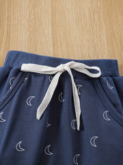 Newborn Baby Boys Moon Print Long Sleeve Sleepwear Set