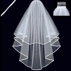 Wedding Veil With Hair Comb Bridal Headwear Non Slip Hair Accessory