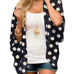 Women's Floral Print Open Front Cardigan