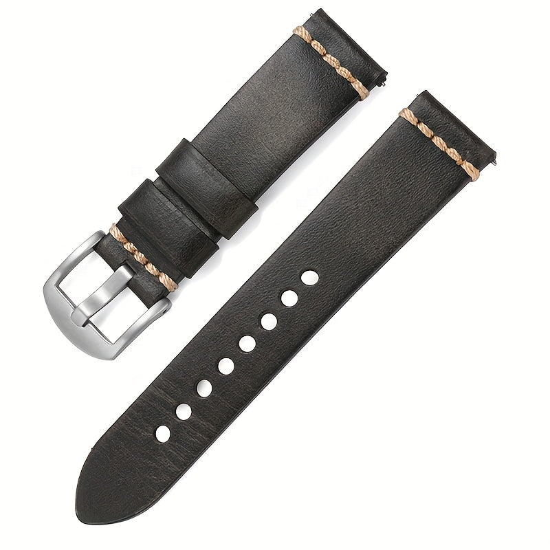 Hand stitched Leather Strap 20 22mm Quick Release Spring Bar Strap