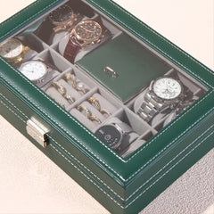 Dark Green Dust-proof Watch and Jewelry Storage Box
