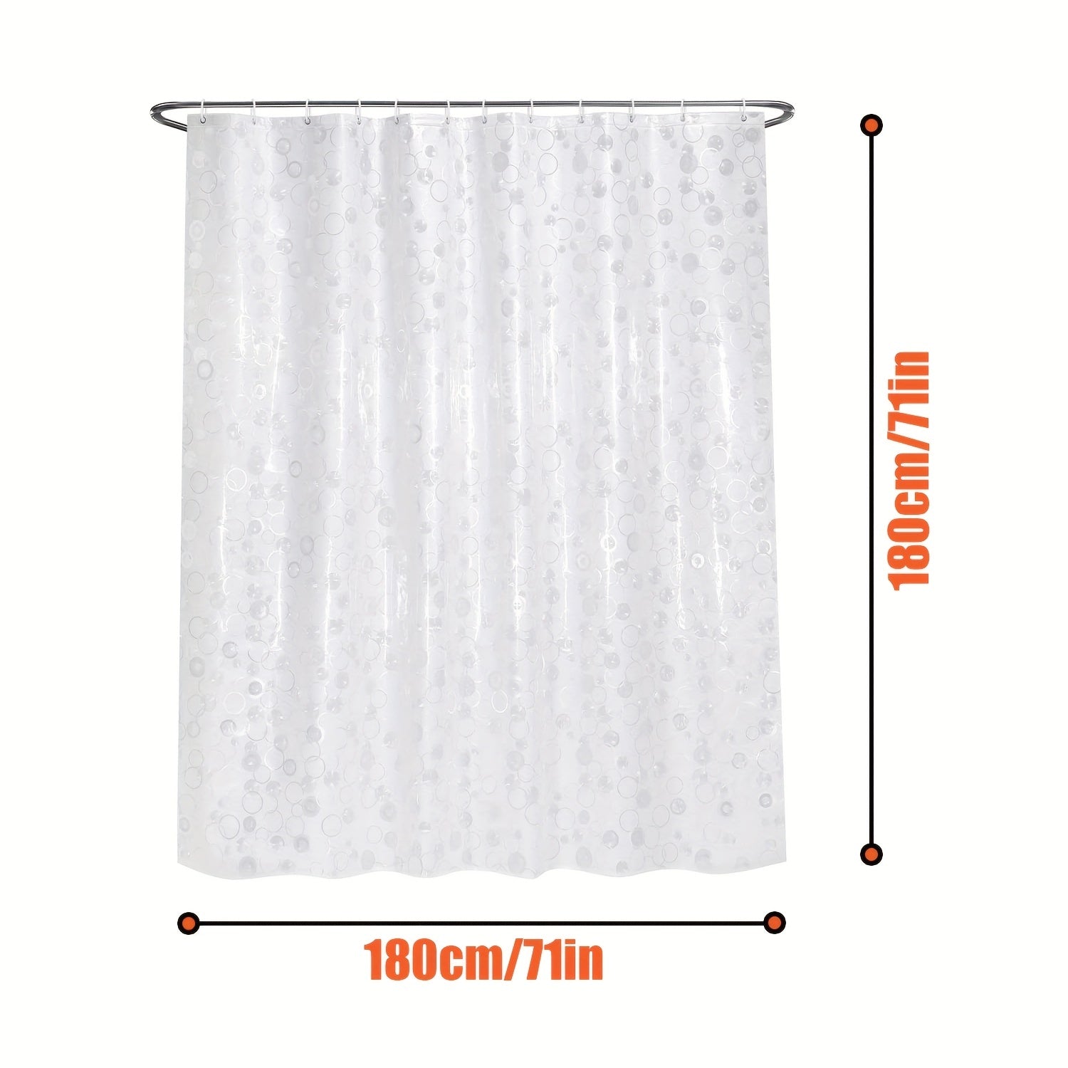 3D Circle Pattern Shower Curtain Heavy Waterproof, Rust-Proof