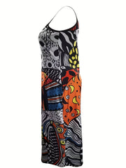 Butterfly Print Maxi Cami Dress with Pockets
