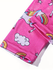 Stretch Unicorn One Piece Gymnastics Tights Leotard