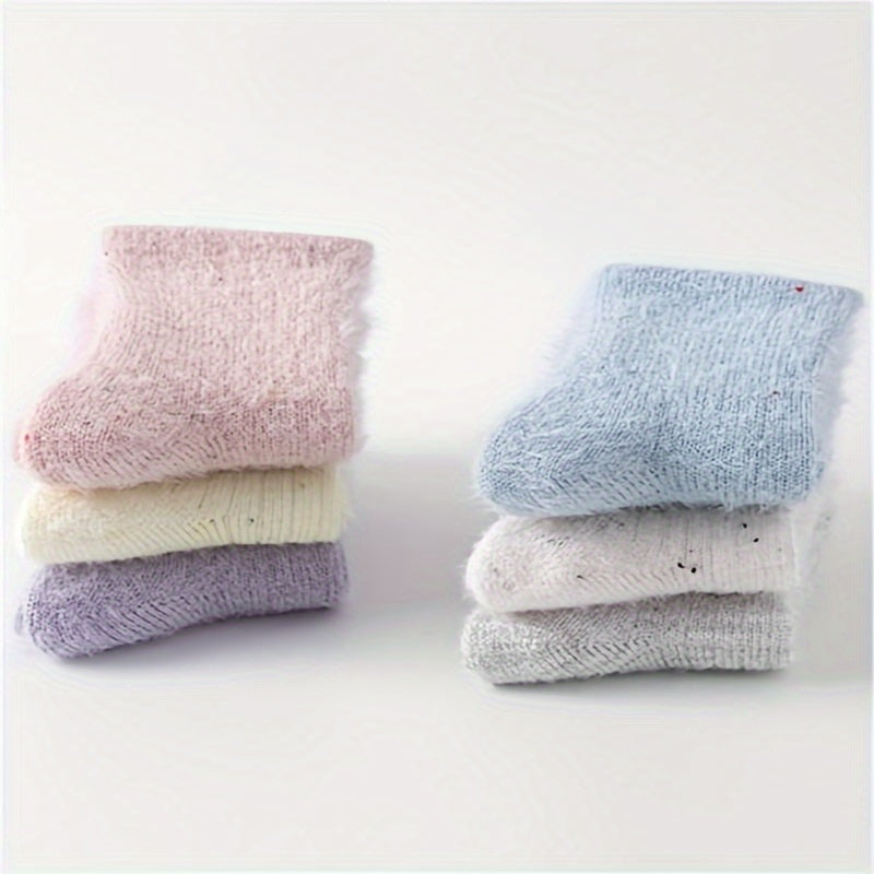 6 Pairs Fuzzy Crew Socks Women's Stockings & Hosiery