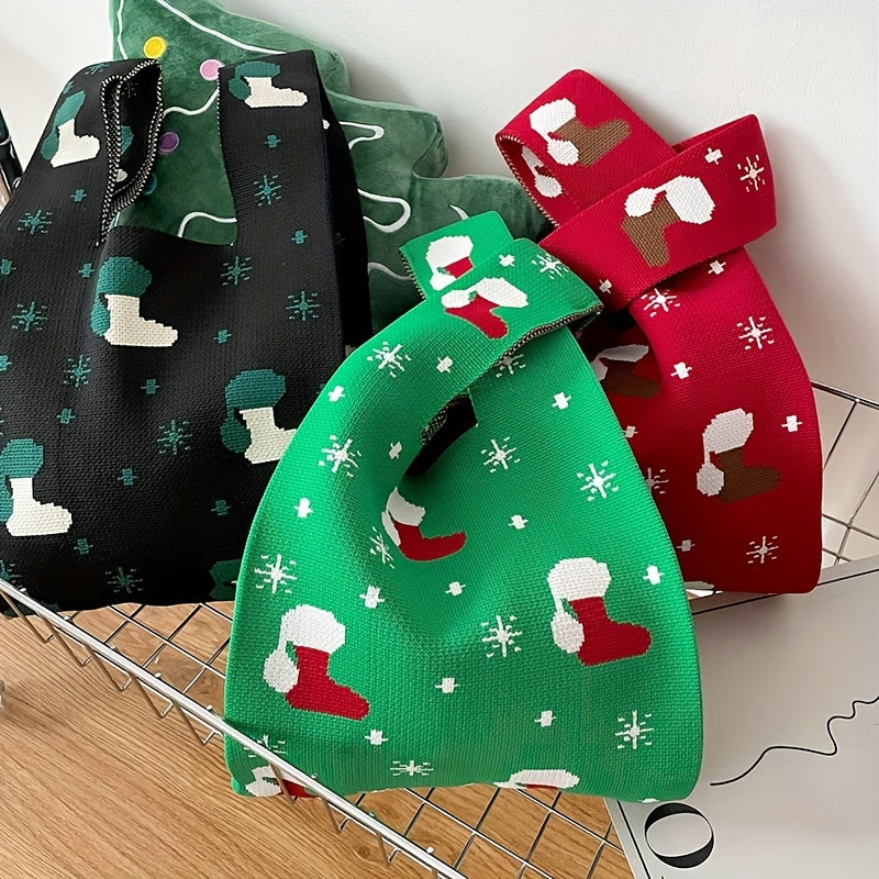 Christmas Gift Knitted Handbag Crochet Tote Bag Casual Summer Commuter Bag