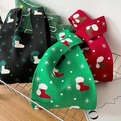 Christmas Gift Knitted Handbag Crochet Tote Bag Casual Summer Commuter Bag