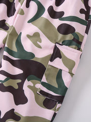 Girl's Bear Camo Sweatshirt & Sweatpants Set for Spring Fall