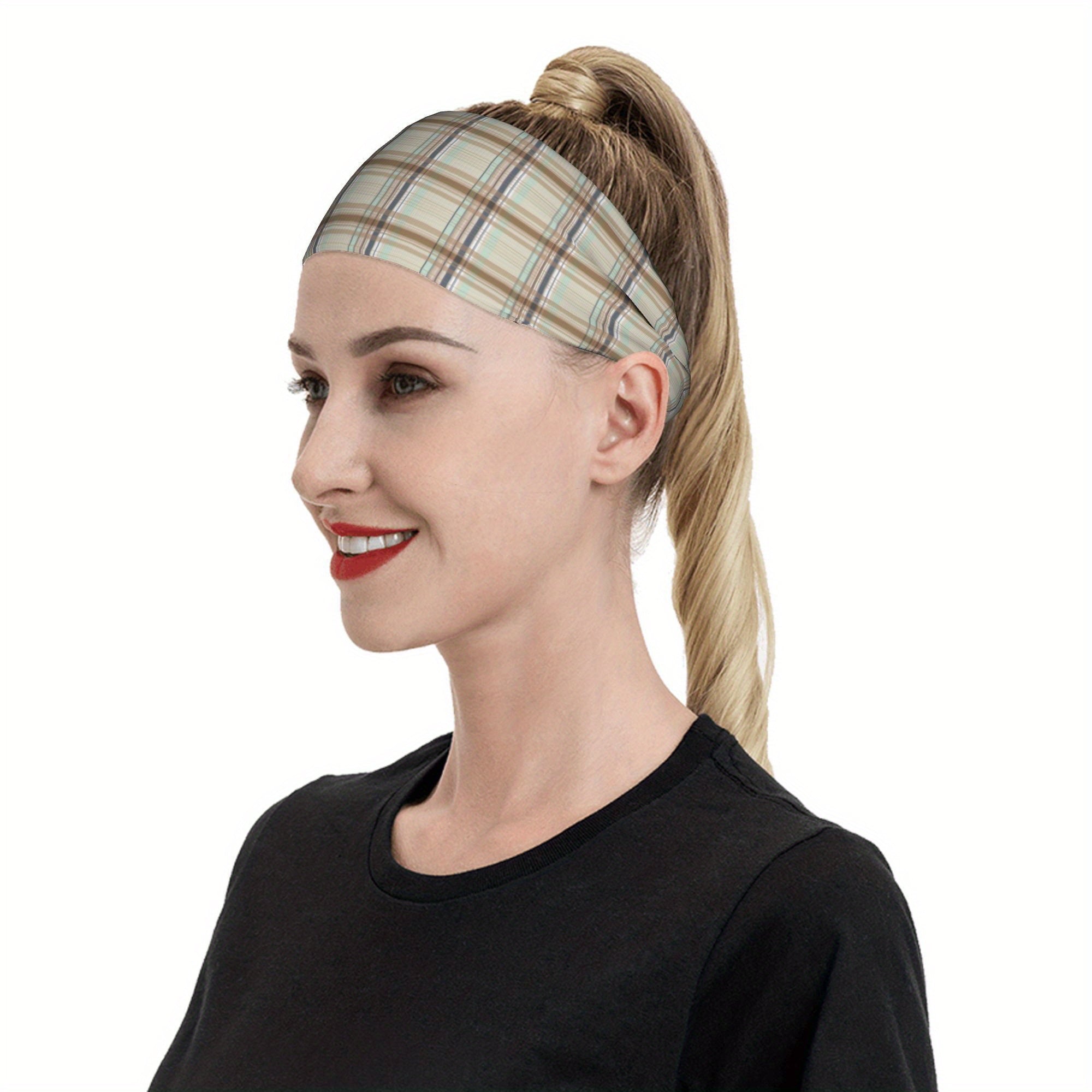 Signature Check Plaid Headband for Sport & Casual Outfits