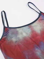 Y2K Tie Dye Cami Top Summer Sleeveless Spaghetti Strap
