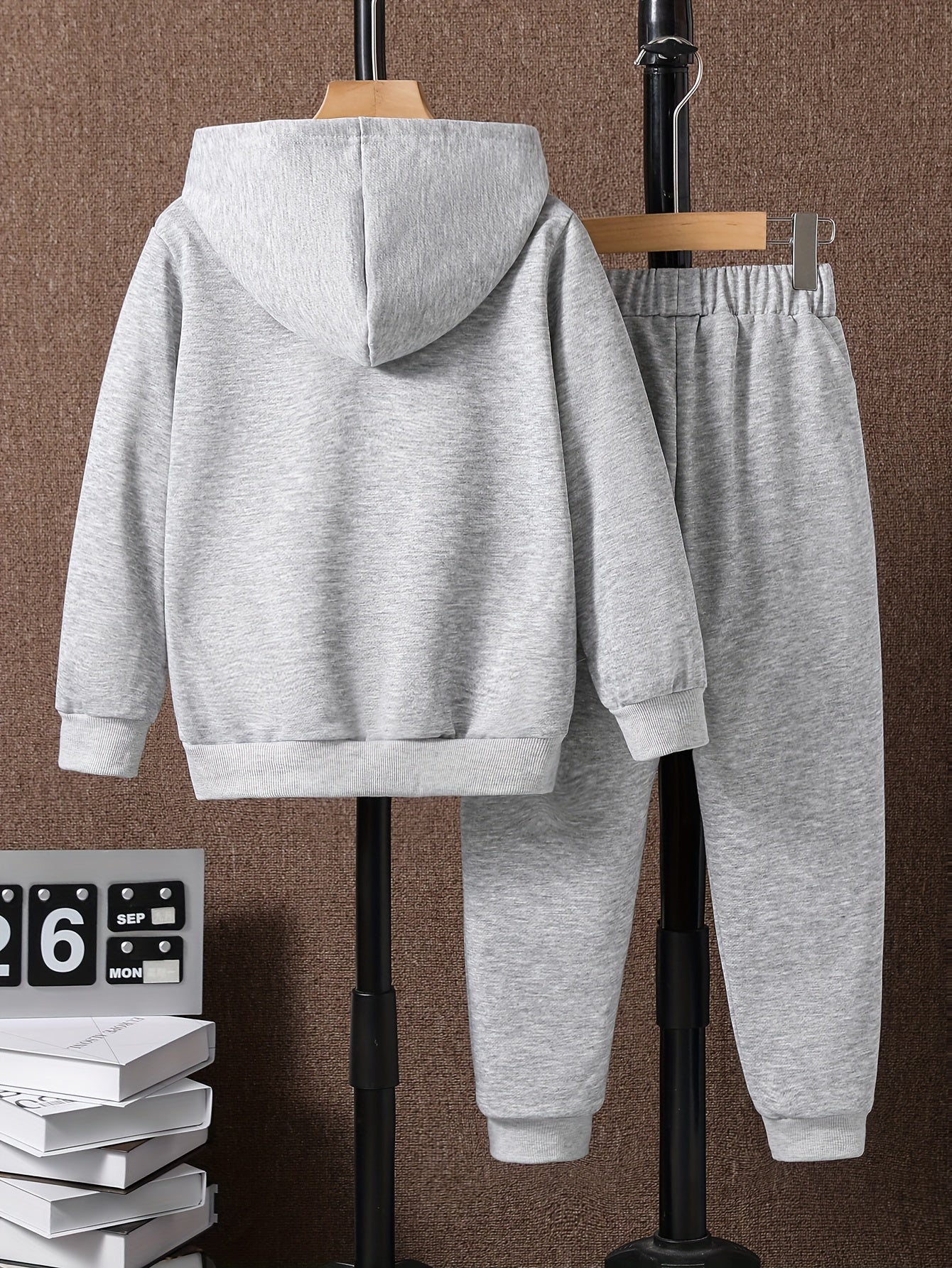 2pcs Chicken And Peanut Print Boys Hoodie Casual Long Sleeve Hooded S