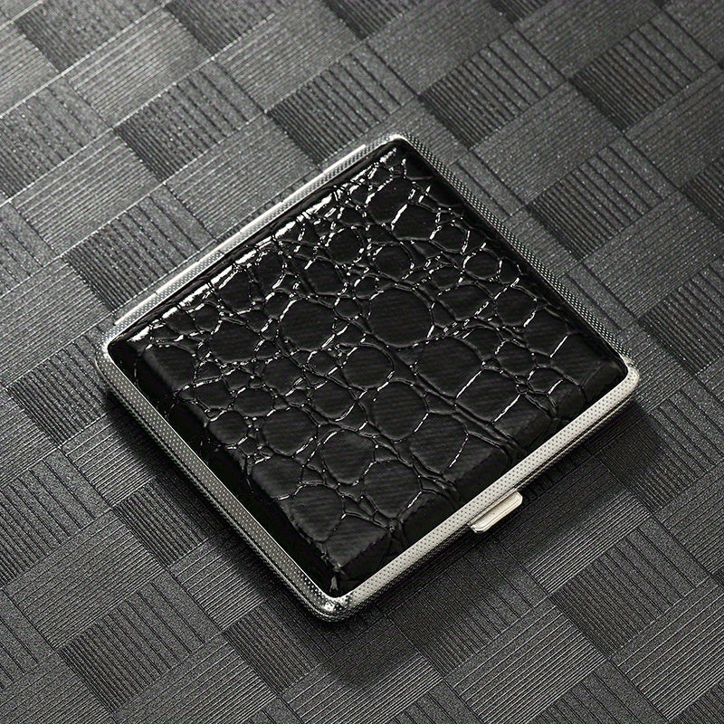 Crocodile Pattern Leather Cigarette Box For Men