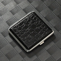 Crocodile Pattern Leather Cigarette Box For Men