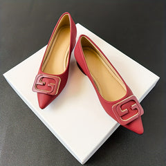 Metallic Slip On Point Toe Low Heel Shoes