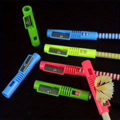 Colorful Handheld Pencil Sharpener with Extender & Whistle
