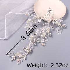 Silver Rose Rhinestone Headband Bridal Hair Clips Tiara Hair Jewelry