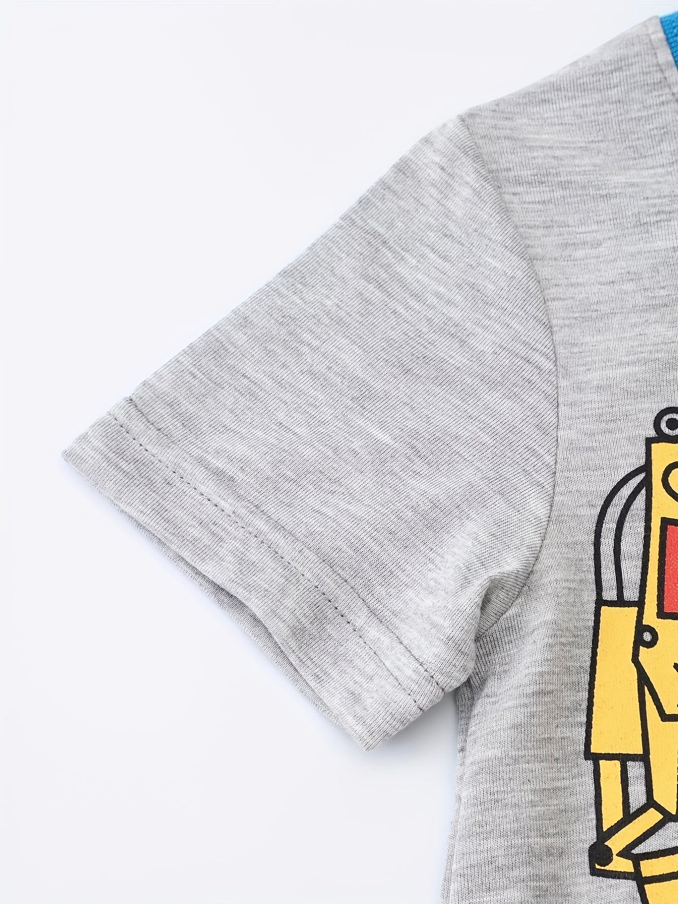 Excavator Cartoon Print Toddler Boys 2PC Pajamas Set