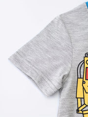 Excavator Cartoon Print Toddler Boys 2PC Pajamas Set
