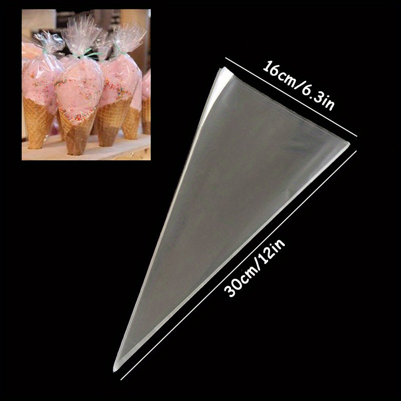 50 Clear Candy and Popcorn Bags for Parties Disposable Plastic Bags