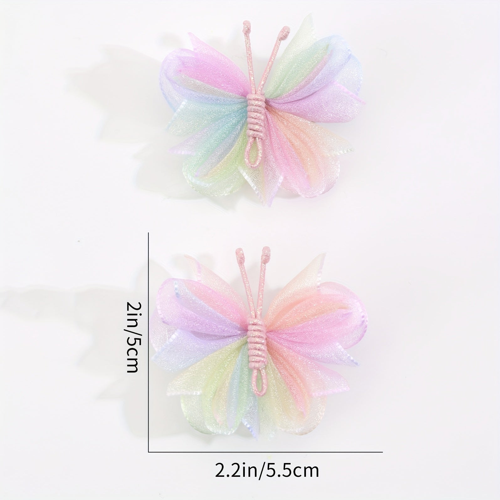 2pcs Butterfly Hair Clips for Baby Girls, Colorful Hair Accessories