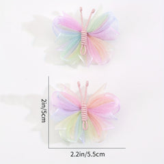 2pcs Butterfly Hair Clips for Baby Girls, Colorful Hair Accessories
