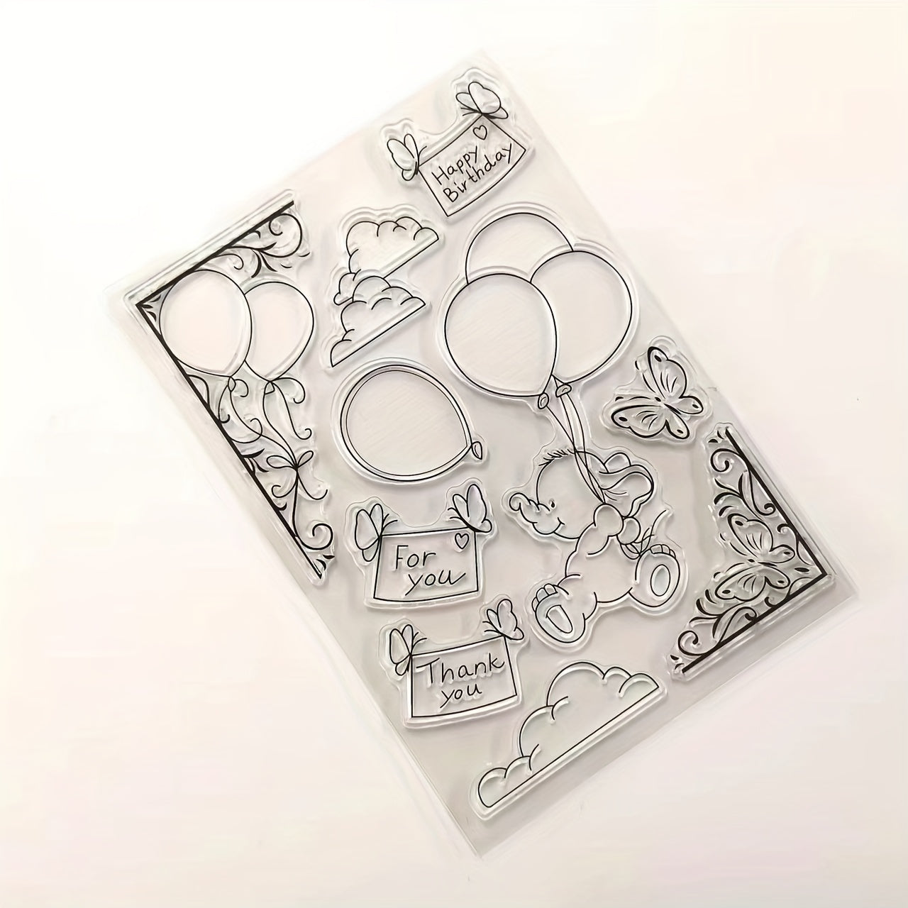 Bear Happy Birthday Clear Stamps for Card Making DIY Scrapbooking