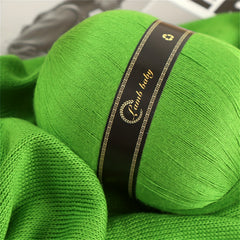 Solid Silk Yarn & Green Needles Set for Crocheting Knitting - 150g