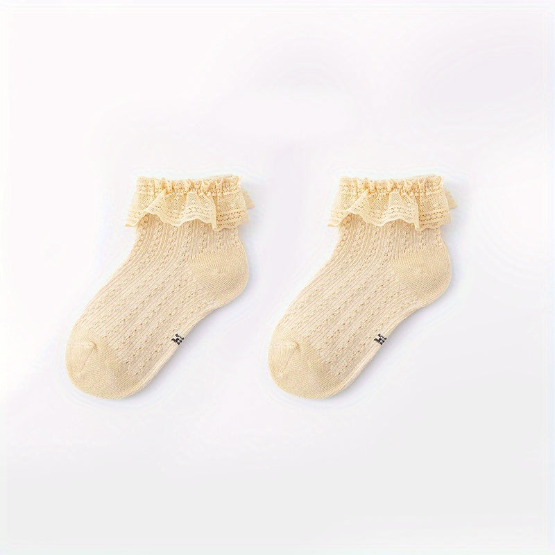 Baby Girls Cotton Socks Summer Lace Princess Anti Mosquitoes Crew Socks