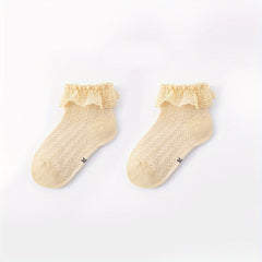 Baby Girls Cotton Socks Summer Lace Princess Anti Mosquitoes Crew Socks