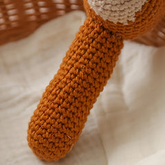 Little Donkey Rattle Toy Soft and Safe Playmate for Toddlers Brown Bell Toy