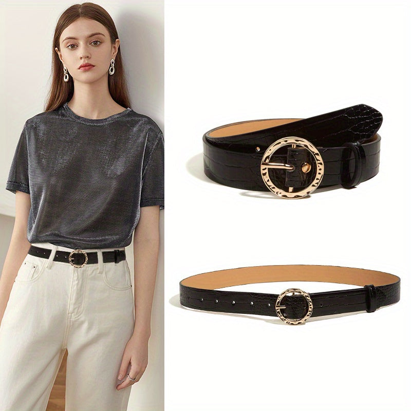 Vintage Animal Skin Pattern PU Belt for Women