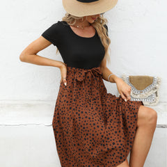 Short Sleeve Polka Dots Dress Casual for Summer & Spring