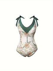 Floral Print Two Piece Swimsuit Set