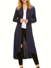 Open Front Drape Knit Cardigan Long Sleeve Sweater Women's Clothing