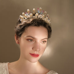Pearl Butterfly Crown Headband Party Favor Princess Tiara Wedding Cosplay