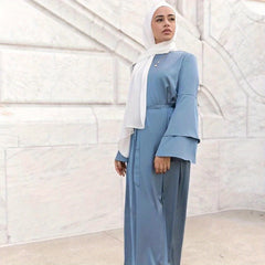 Solid Pearl Chiffon Muslim Hijab Lightweight Breathable Long Turban