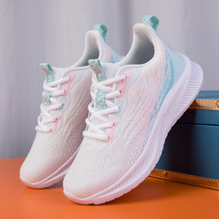 Women's Lightweight Casual Sneakers Flying Woven Lace-up Shoes