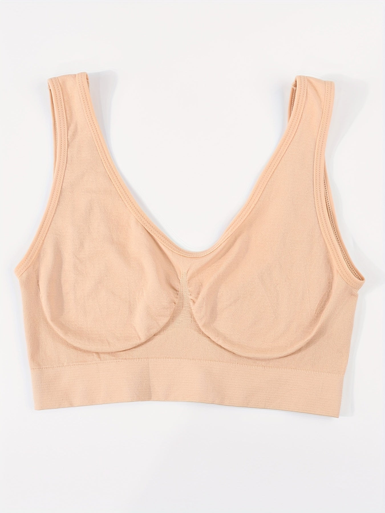 3pcs Solid Tank Tops Wide Straps Sports Top Women's Lingerie