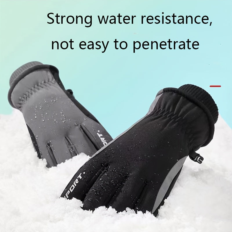 Men's Ski Gloves Touch Screen Winter Mountaineering Windproof Warm Thickened