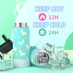 Mollcity 12oz Stainless Steel Vacuum Water Bottle