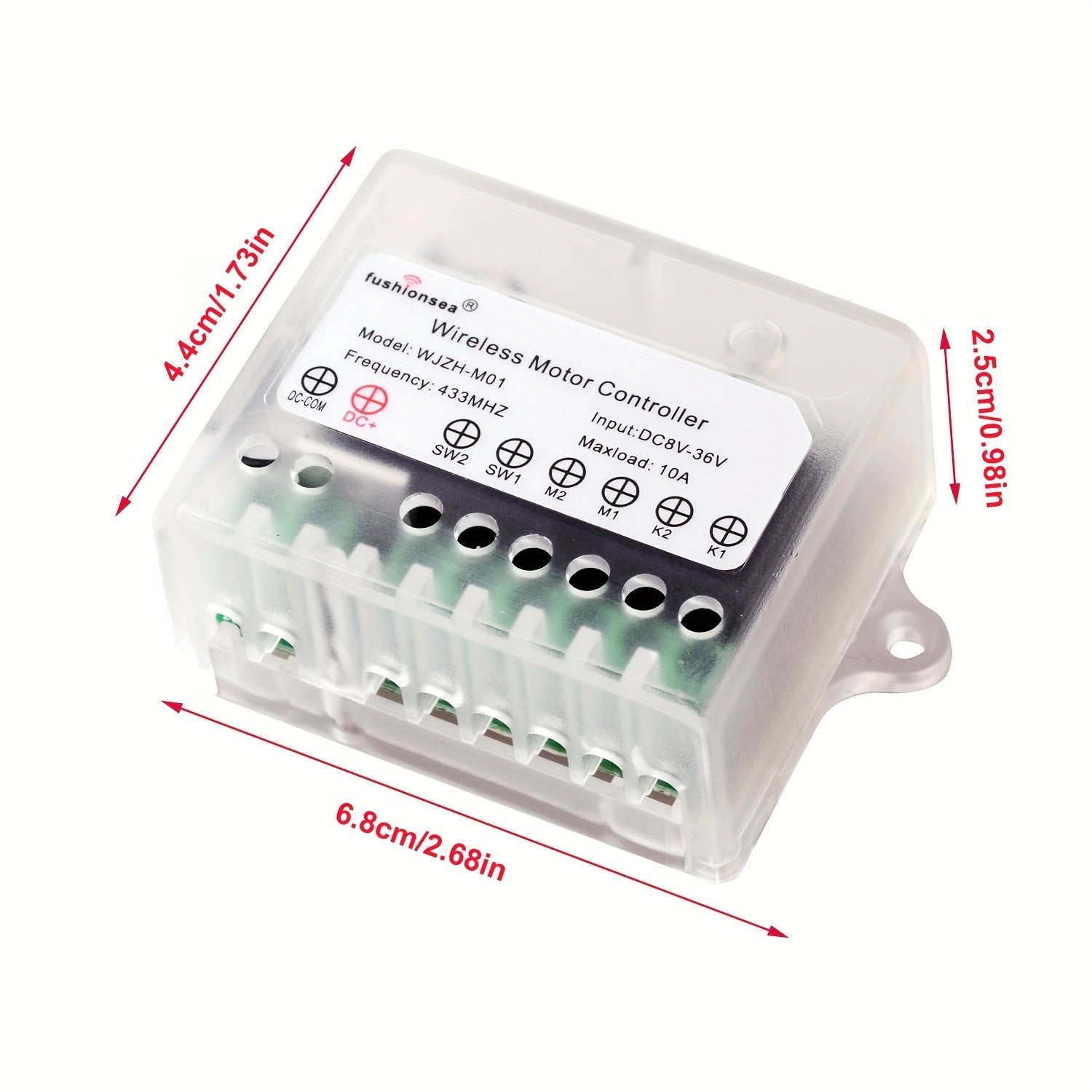 DC Motor Remote Control Switch 433Mhz 10A Forward Reverse Relay 8V-36V